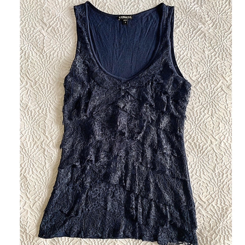 Navy Express lace tank! Worn once!